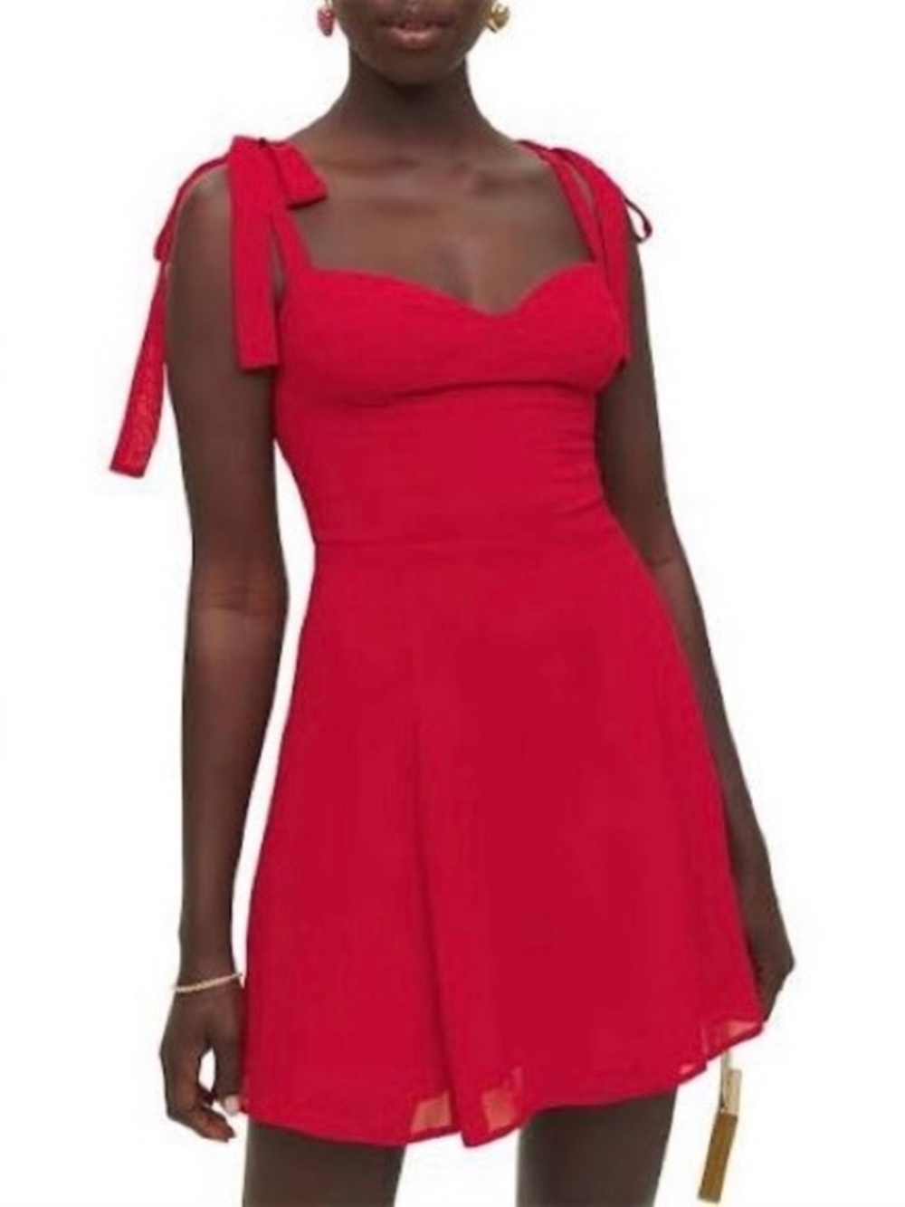 Reformation Niara dress in Cherry Red